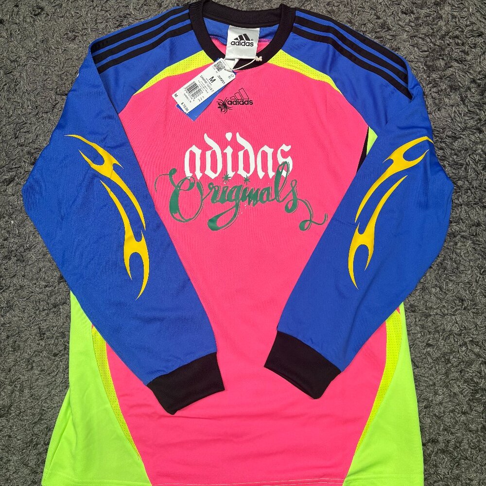 Adidas Spiders Loose Fit Long Sleeve Goalkeeoper Jersey NWT Mens Med #9 Neon